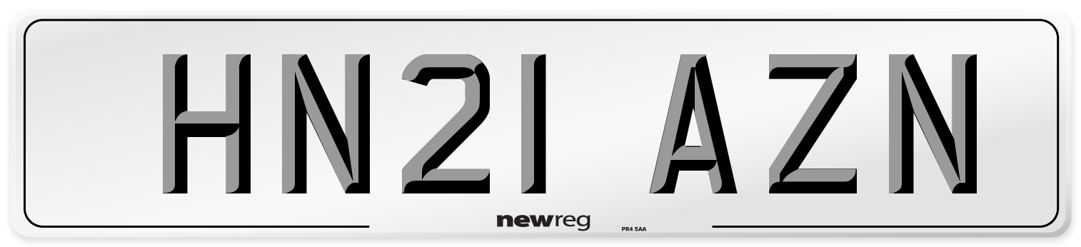 HN21 AZN Number Plate from New Reg